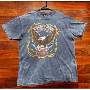Vtg Harley Davidson T-Shirt Faded Grey Tyedye 1992 XL Thurnalls Mens